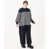 【大きいサイズ】パネルボーダーサイドスリットニット | eur3 | 詳細画像6 