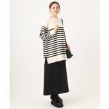 【大きいサイズ】パネルボーダーサイドスリットニット | eur3 | 詳細画像9 