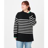 【大きいサイズ】パネルボーダー配色ラインニット | eur3 | 詳細画像10 