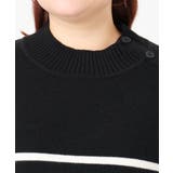 【大きいサイズ】パネルボーダー配色ラインニット | eur3 | 詳細画像13 