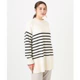 【大きいサイズ】パネルボーダー配色ラインニット | eur3 | 詳細画像2 