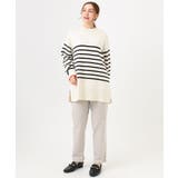 【大きいサイズ】パネルボーダー配色ラインニット | eur3 | 詳細画像4 