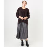 【大きいサイズ/a.v.v×eur3】フェザーヤーンVネックニット | eur3 | 詳細画像11 