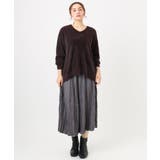 【大きいサイズ/a.v.v×eur3】フェザーヤーンVネックニット | eur3 | 詳細画像12 