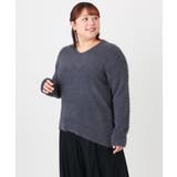 【大きいサイズ/a.v.v×eur3】フェザーヤーンVネックニット | eur3 | 詳細画像13 