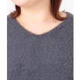 【大きいサイズ/a.v.v×eur3】フェザーヤーンVネックニット | eur3 | 詳細画像17 