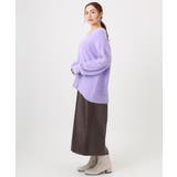 【大きいサイズ/a.v.v×eur3】フェザーヤーンVネックニット | eur3 | 詳細画像5 