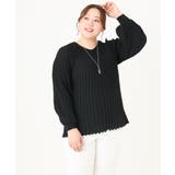 【大きいサイズ】パフスリーブプリーツ風ニット | eur3 | 詳細画像22 