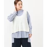 【大きいサイズ】テープヤーンニットベスト | eur3 | 詳細画像1 