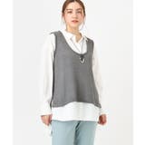 ダークグレー(93) | 【大きいサイズ】テープヤーンニットベスト | eur3