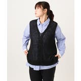 ブラック(94) | 【大きいサイズ】テープヤーンニットベスト | eur3
