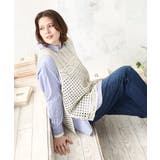 グレージュ | 【大きいサイズ】かぎ針風レースベスト | eur3