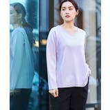 ラベンダー(60) | 【大きいサイズ】ラメパネルリブニット | eur3