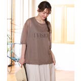 モカ | 【大きいサイズ/a.v.v×eur3】シア―ロゴプリントニット | eur3