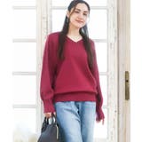 ピンク(03) | 【大きいサイズ/新色追加】Vネックパフスリーブニット | eur3