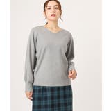 グレー(92) | 【大きいサイズ/新色追加】Vネックパフスリーブニット | eur3