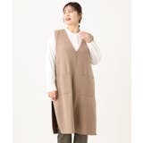 【大きいサイズ】Vネックロングニットベスト | eur3 | 詳細画像7 