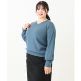 【大きいサイズ】Vネックパフスリーブニット | eur3 | 詳細画像10