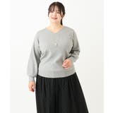 【大きいサイズ】Vネックパフスリーブニット | eur3 | 詳細画像13