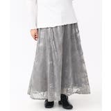 【大きいサイズ】オーガンジーフロッキープリントスカート | eur3 | 詳細画像5 