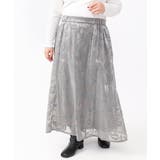 【大きいサイズ】オーガンジーフロッキープリントスカート | eur3 | 詳細画像6 