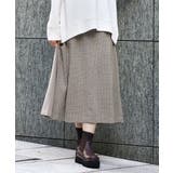 ダークブラウン(87） | 【大きいサイズ】ツイードAラインスカート | eur3