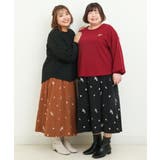 【大きいサイズ/soso×eur3】リーフ刺繍スカート | eur3 | 詳細画像19 