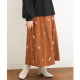 【大きいサイズ/soso×eur3】リーフ刺繍スカート | eur3 | 詳細画像2 