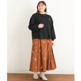 【大きいサイズ/soso×eur3】リーフ刺繍スカート | eur3 | 詳細画像4 