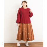 【大きいサイズ/soso×eur3】リーフ刺繍スカート | eur3 | 詳細画像7 