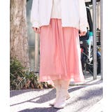 ピンク(03) | 【大きいサイズ】箔プリントギャザースカート | eur3
