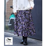 ブラック(94) | フラワープリントスカート | eur3