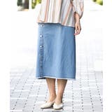 ブルー(55) | 【大きいサイズ】デニムタイトスカート | eur3