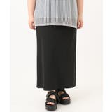 ブラック(94) | 【追加販売】【大きいサイズ】リブカットタイトスカート | eur3