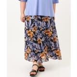 ブラック(94) | 【大きいサイズ】フラワーフレアスカート | eur3