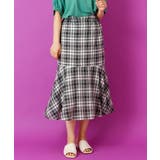 ブラック(94) | 【大きいサイズ/a.v.v×eur3】チェック柄マーメイドスカート | eur3