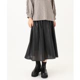 ブラック(94) | 【大きいサイズ】チンツフレアスカート | eur3