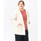 アイボリー(80) | 【大きいサイズ】ループブークレリバーシブルコート | eur3