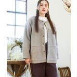 モカ(84) | 【大きいサイズ】ブークレノーカラージャケット | eur3