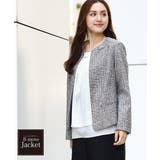ダークグレー(93) | ノーカラーツイードジャケット | eur3