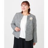 【大きいサイズ】ノーカラーツイードジャケット | eur3 | 詳細画像29 