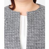 【大きいサイズ】ノーカラーツイードジャケット | eur3 | 詳細画像36 