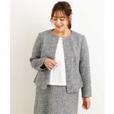 【大きいサイズ/19号まであり】ストレッチツイードノーカラージャケット | eur3 | 詳細画像16