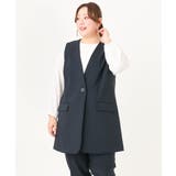【大きいサイズ/セットアップ対応】WクロスストレッチVネックジレ | eur3 | 詳細画像2 