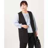 ブラック(94) | 【大きいサイズ】WクロスVネックジレ | eur3