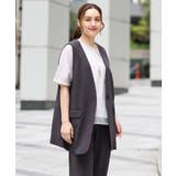 【大きいサイズ/接触冷感】カノコVネックジレ | eur3 | 詳細画像2