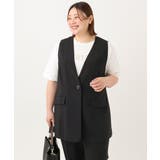 【大きいサイズ/接触冷感】カノコVネックジレ | eur3 | 詳細画像20