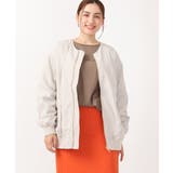 グレージュ(89) | 【大きいサイズ】ノーカラーギャザーブルゾン | eur3