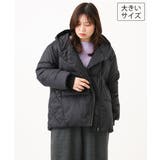 ブラック | 【大きいサイズ】エアリーナイロンショートダウンコート | eur3