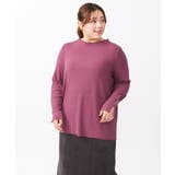 ワイン(77) | 【大きいサイズ】リブジャージー袖ボタンカットソー | eur3